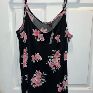 Black floral spaghetti strap